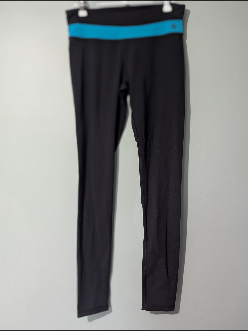 Tuff Athletics Women's Black Leggings Teal Logo Print